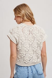 Image 5 of KNIT SWEATER SHORT SLEEVED PULLOVER- MAY ARRIVAL