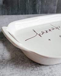 Image 2 of Personalized Ceramic Wedding or Anniversary Tray Oven Safe