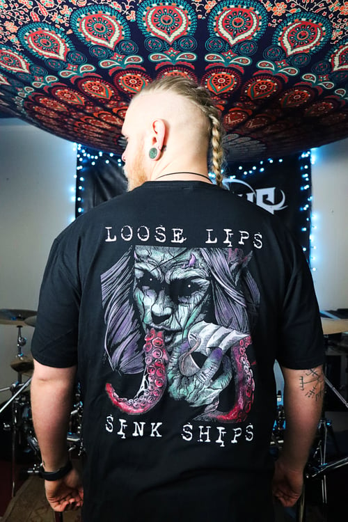 Image of Loose Lips - Black T-Shirt