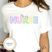 Image 1 of Nurse (Cute Bunny Ears Design) Tee