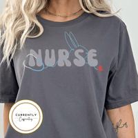 Image 1 of Nurse (Blue Bunny Stethoscope Design) Tee