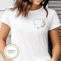 Image 1 of Colorful Easter Egg Stethoscope Design Tee