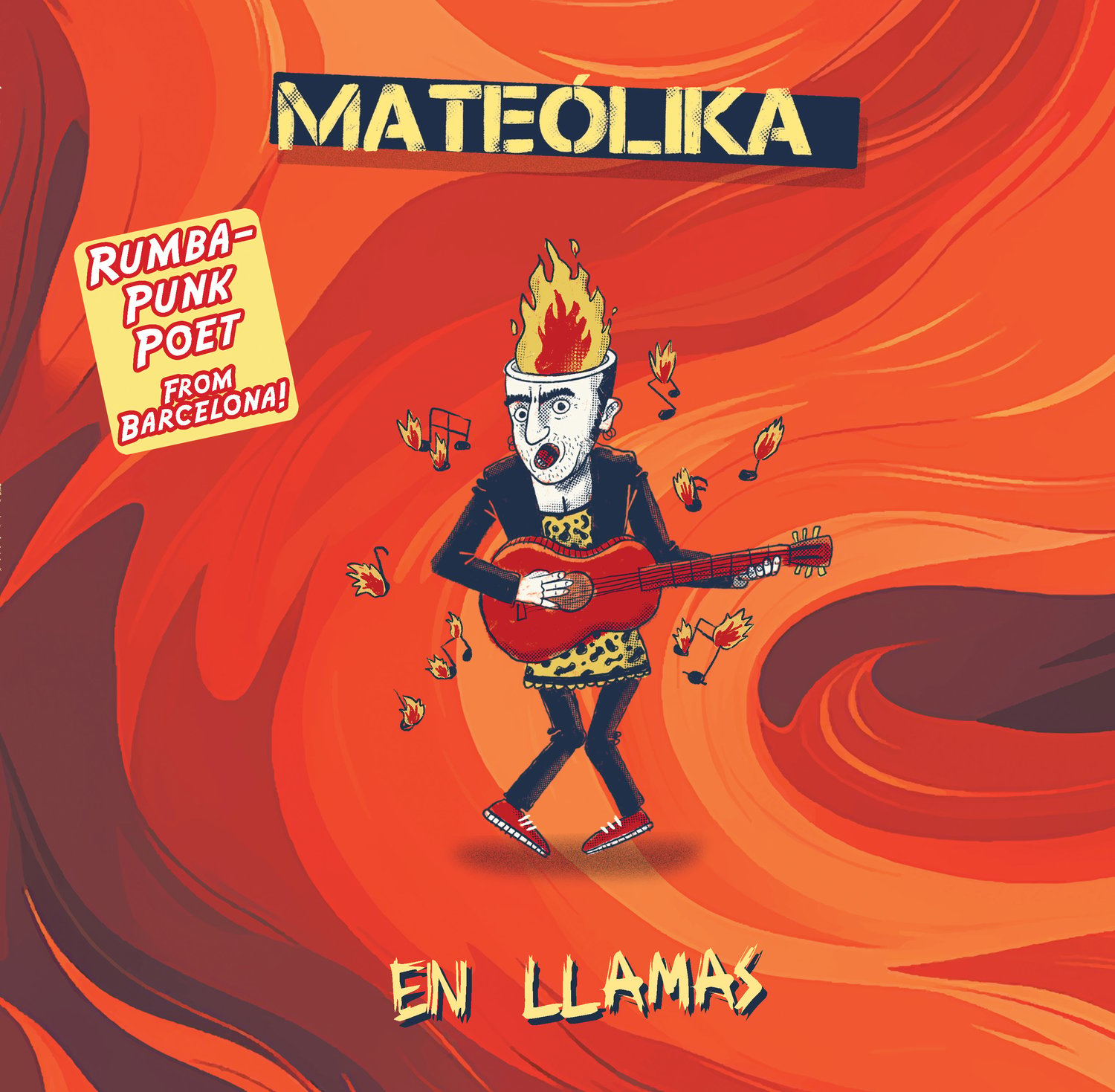 Image of Mateólika -  (10") - "En Llamas" ** w/con: download card! - Rumba World Punk Poet!