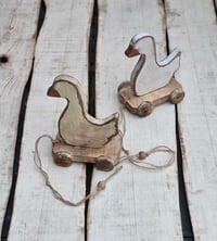 Image 2 of Wooden props geese   vintage