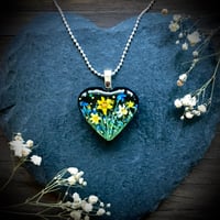 Image 1 of Daffodil March Birth Flower Heart Pendant