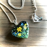 Image 3 of Daffodil March Birth Flower Heart Pendant