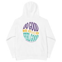 Image 3 of Youth 70s Inspired Do Good Be Good Feel Good White Hoodie