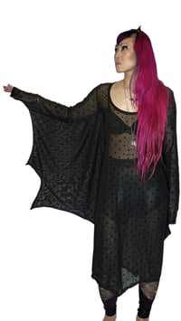 Image 1 of Shadowed Polka Bat Dress 