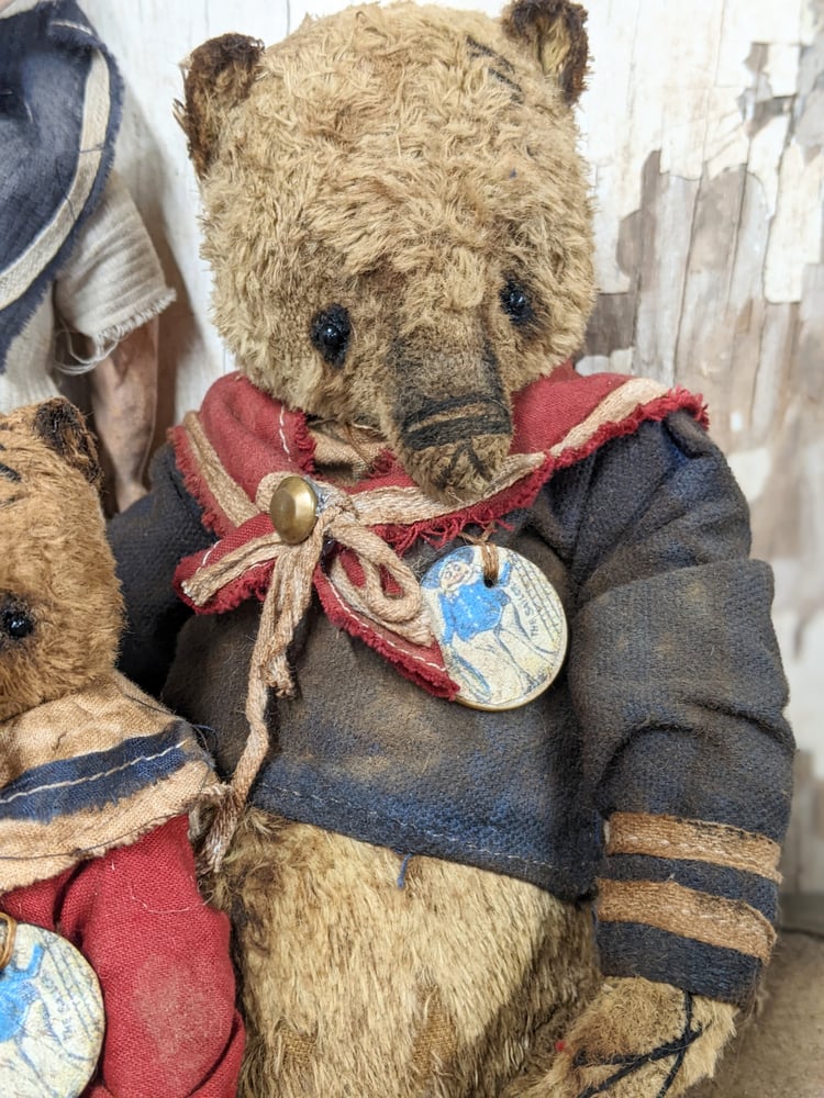 Image of 9"  Little Brownies - THE SAILOR - Old Teddy Bear in sailor outfit  by Whendi's Bears.