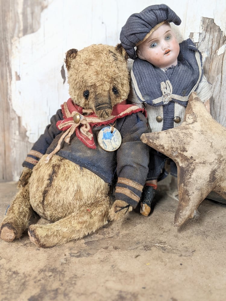 Image of 9"  Little Brownies - THE SAILOR - Old Teddy Bear in sailor outfit  by Whendi's Bears.