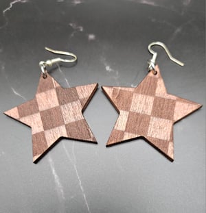 Checkered Star Earrings