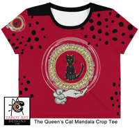 Image 2 of 'The Queen's Cat Mandala' Crop Tee