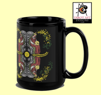 Image 1 of 'The Queen of Discs Emblem' Black Glossy Mug