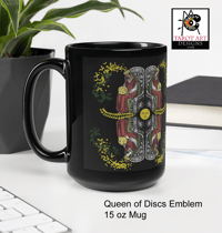 Image 2 of 'The Queen of Discs Emblem' Black Glossy Mug