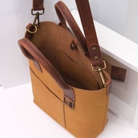 Image 4 of One-off Two-way Tote in camel