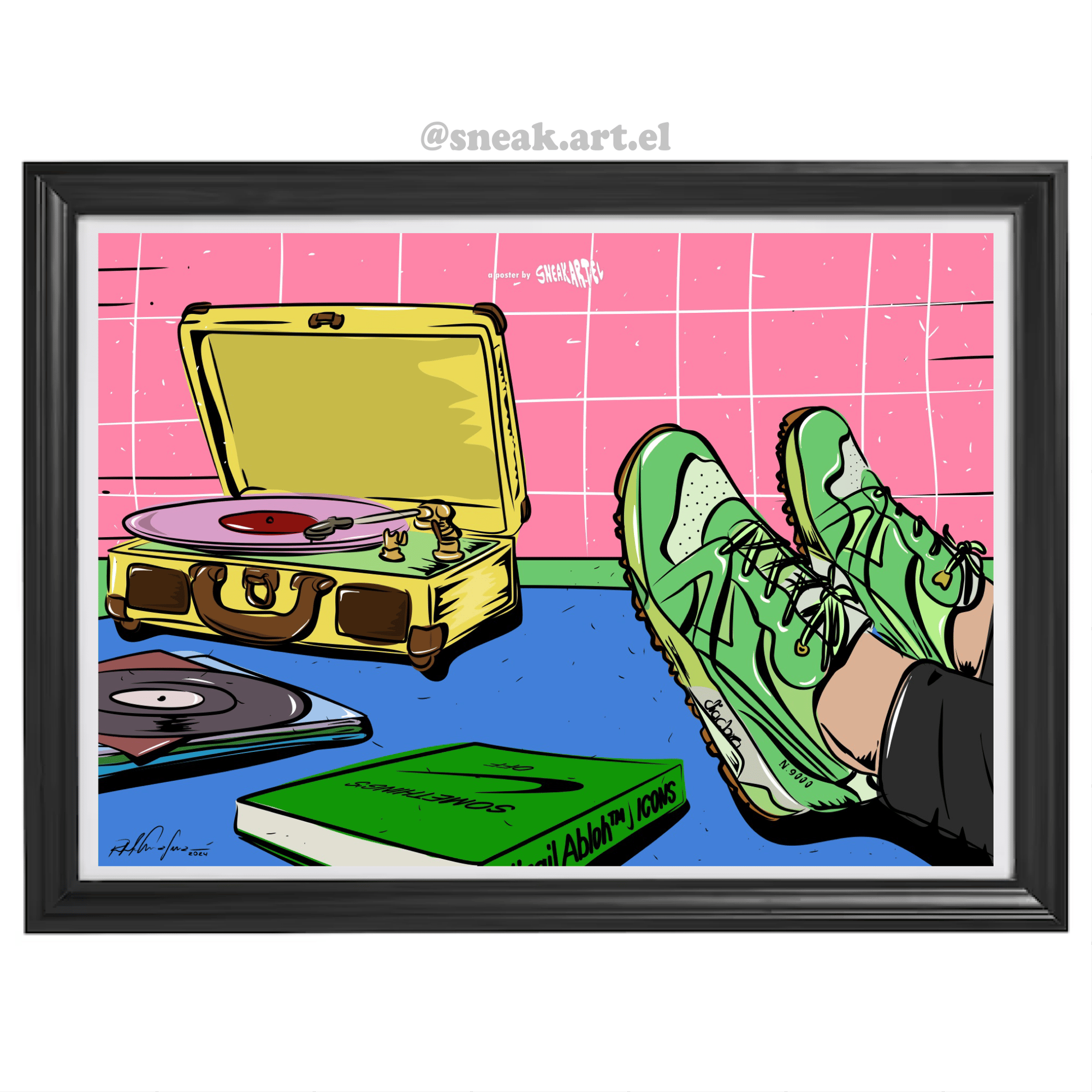 Sneaker Poster Diadora N9000 Pistachio sneak.art.el