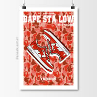 Image 1 of Sneaker Poster Bapesta Low “White Red” (2023) Hypebeast Print