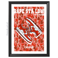 Image 3 of Sneaker Poster Bapesta Low “White Red” (2023) Hypebeast Print