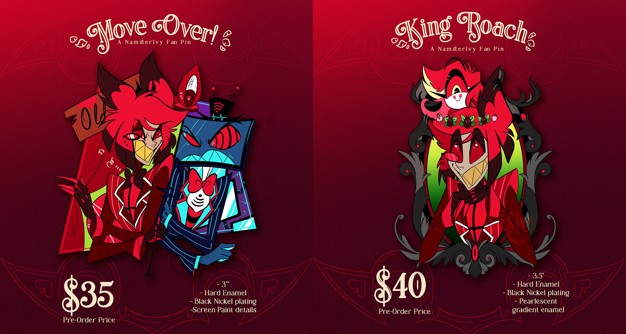 SHOWTIME!!! PRE-ORDERS! - A Hazbin Hotel Fan Pin Collection! | NamsterIvy  Art & Store