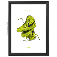 Image 3 of Sneaker Poster Dunk High x AMBUSH “Flash Lime” Hypebeast Print