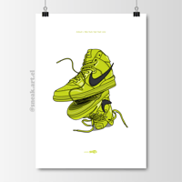 Image 1 of Sneaker Poster Dunk High x AMBUSH “Flash Lime” Hypebeast Print