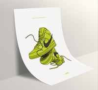 Image 2 of Sneaker Poster Dunk High x AMBUSH “Flash Lime” Hypebeast Print