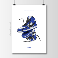 Image 1 of Sneaker Poster Dunk High x AMBUSH “Deep Royal” Hypebeast Print