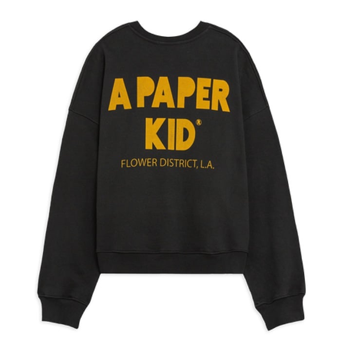 Image of A PAPER KID OVERSIZE PRINTED CREWNECK BLACK