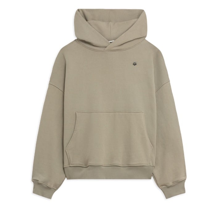 Image of A PAPER KID OVERSIZE HOODIE WITH LOGO PIN GREY