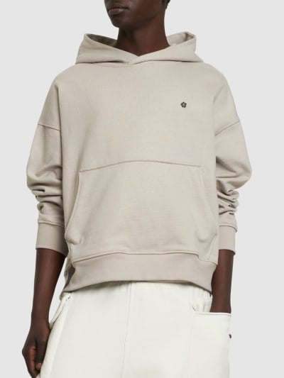 Image of A PAPER KID OVERSIZE HOODIE WITH LOGO PIN GREY