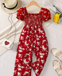 Image 2 of Little Girls Flower Jumpsuit 