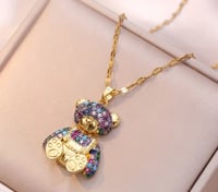 Kids Small Colorful Teddy Necklace