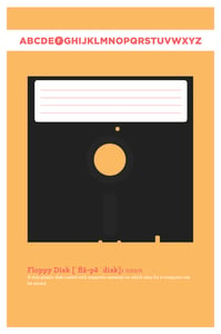 Image of Alphabytes: F is for Floppy Disk Poster