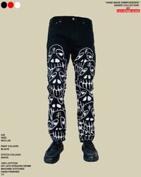 Image 1 of HAND MADE EMBROIDERED ODARO COLLECTION 501 LEVI DENIM JEANS