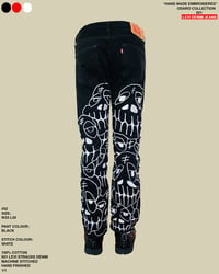 Image 2 of HAND MADE EMBROIDERED ODARO COLLECTION 501 LEVI DENIM JEANS