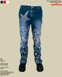 Image 1 of HAND MADE EMBROIDERED ODARO COLLECTON 501 LEVI DENIM JEANS