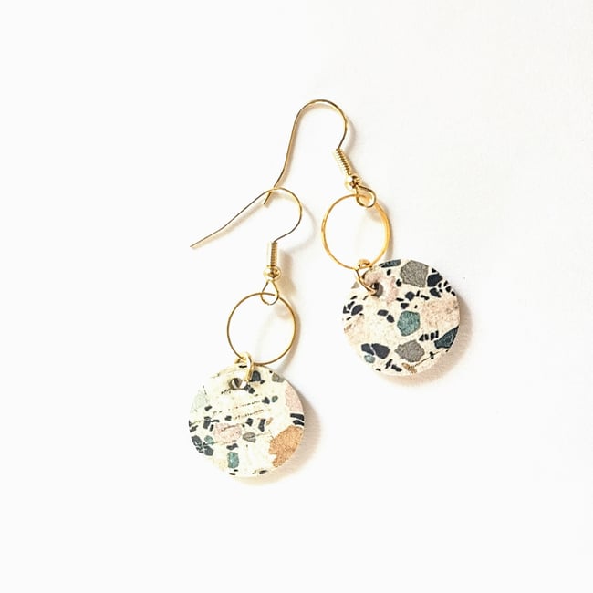 Ashley Marbled Dainty Leather Earrings 