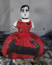 Image 1 of Scruffy Little Herbert + Paine Proffitt ceramic collaboration - Red Dress Black Wolf