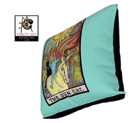 Image 2 of 'Sun Cat' Tarot 18" Velveteen Pillow Cover