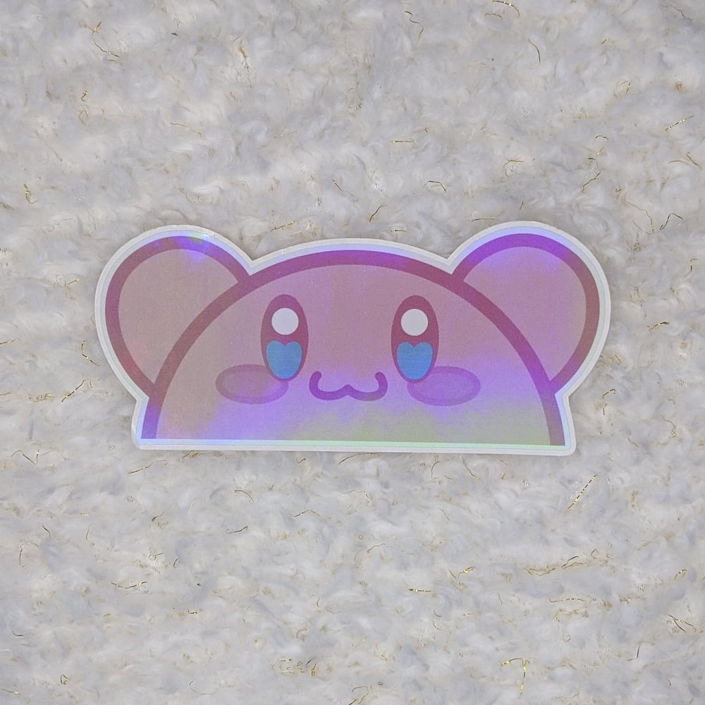 Image of Holographic Kirby Peeker Sticker