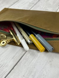 Image 3 of Front Zipper Waxed Canvas Utility Pouch
