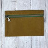 Image 4 of Front Zipper Waxed Canvas Utility Pouch