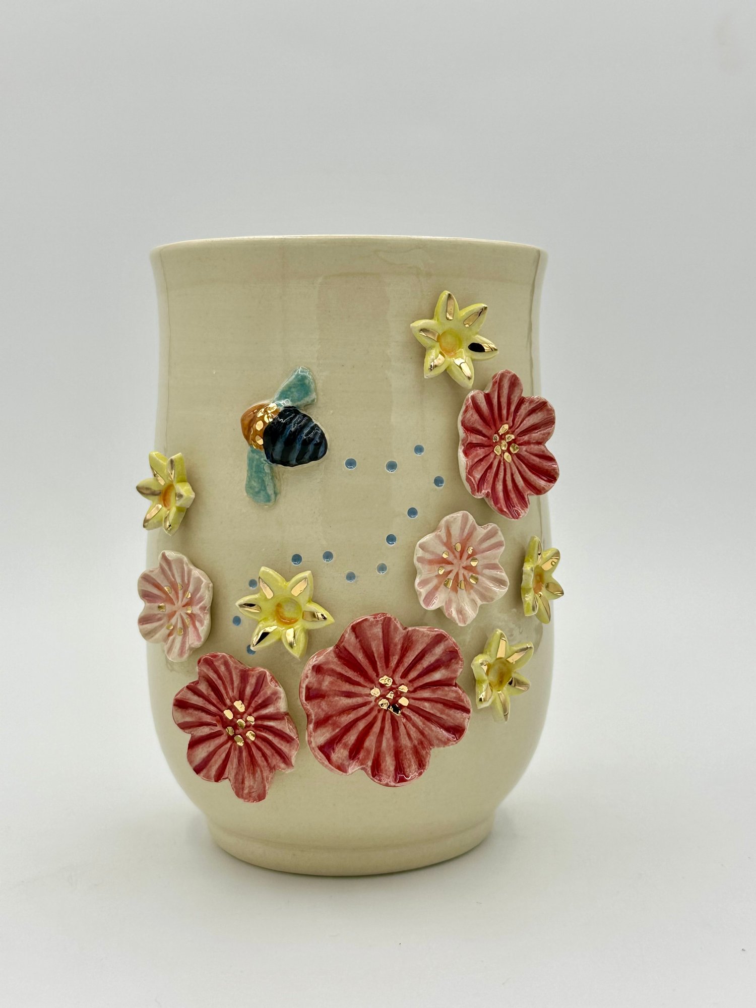 Image of Blue Banded Bee Vase (large)