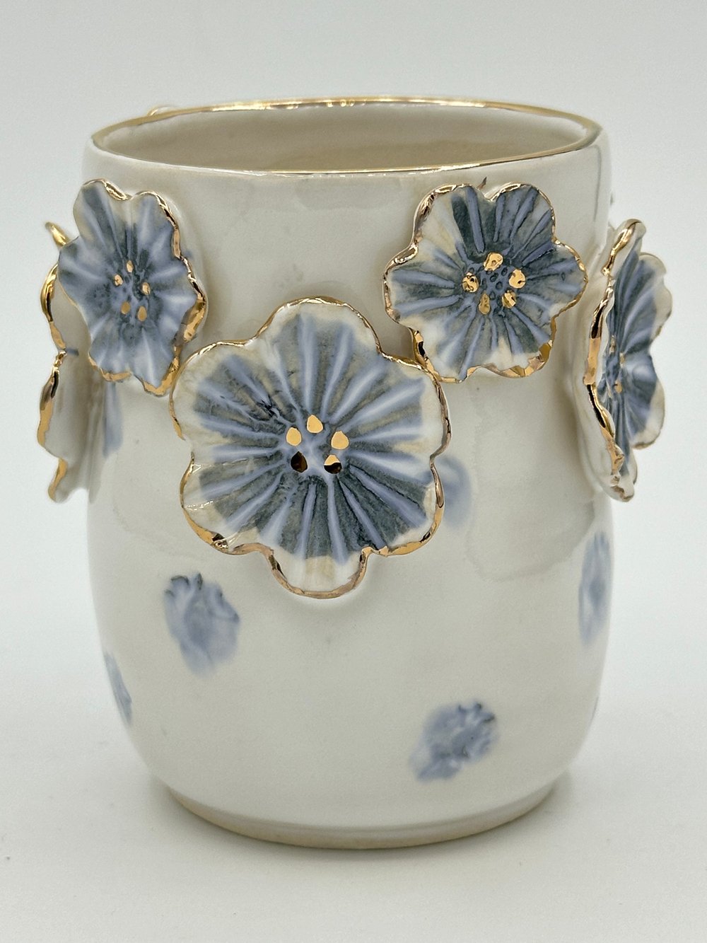 Image of Sapphire Blue Floral Vase (bud)
