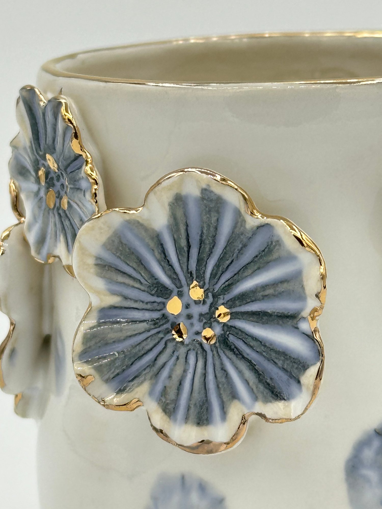Image of Sapphire Blue Floral Vase (bud)