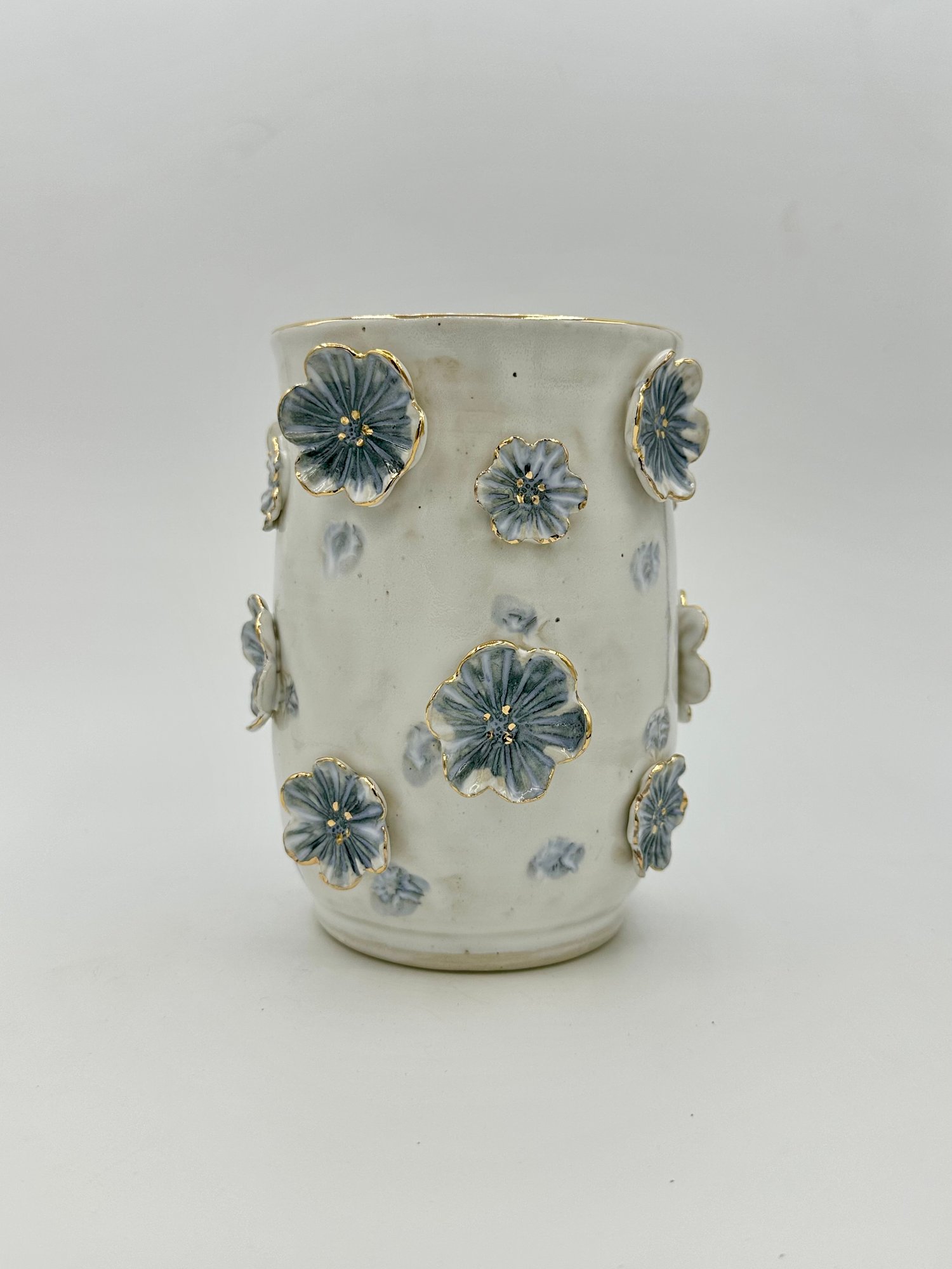 Image of Sapphire Blue Floral Vase (Large)