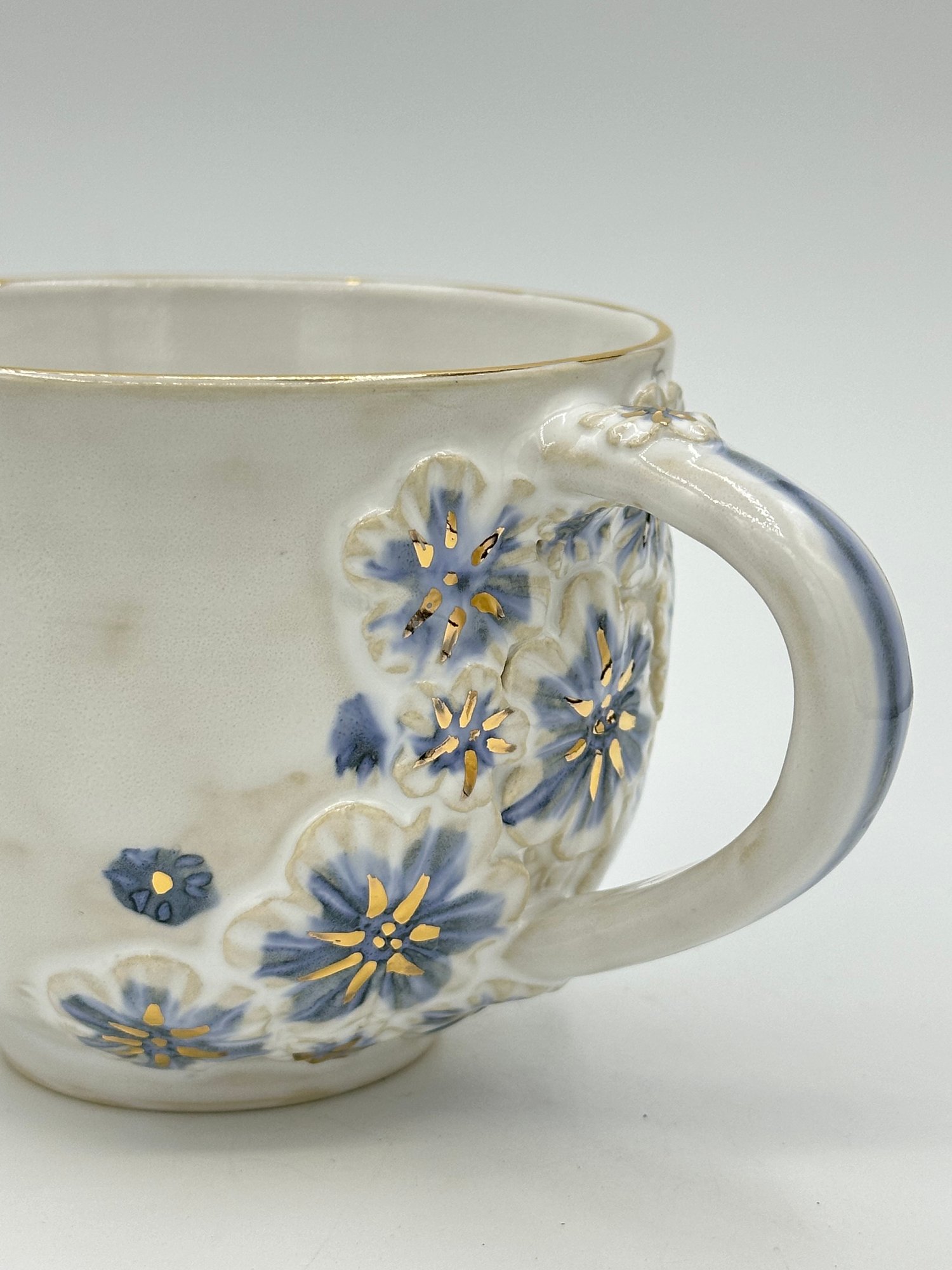 Image of Sapphire Blue Floral Cup