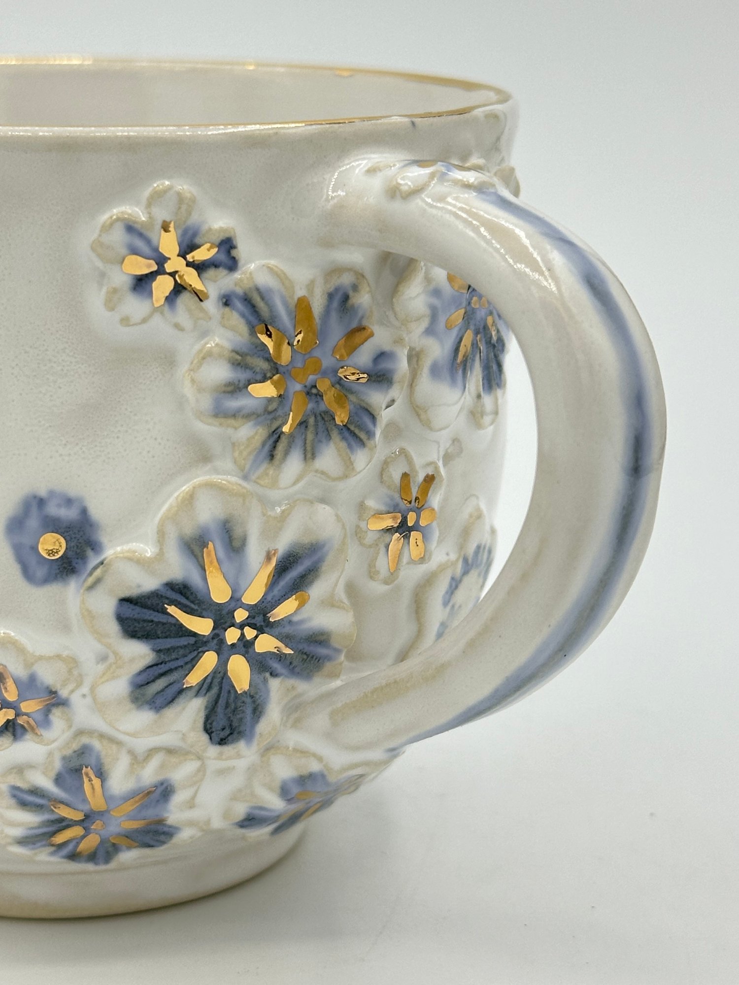 Image of Sapphire Blue Floral Cup