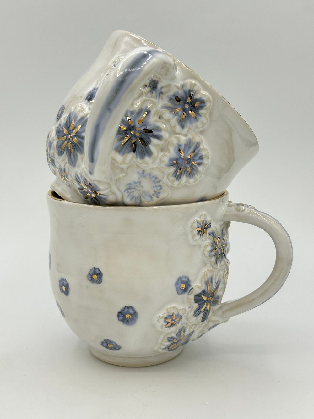 Image of Sapphire Blue Floral Cup