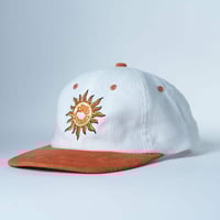 Dunners cord cap. Orange and white